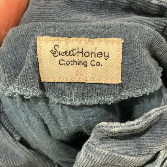 Sweet Honey Brand Girls' Ruffled Navy Corduroy Button Up Dress 2T - Picture 4 of 5